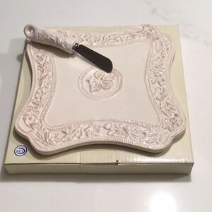 Ceramic Embossed Cheese Board-new in box